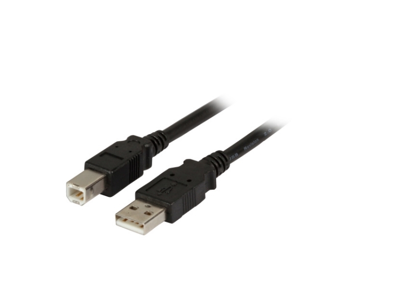 Efb Elektronik Usb A/Usb B, 2 M, 5 M, Usb A, Usb B, Usb 2.0, Hanstik/Hanstik, Sort