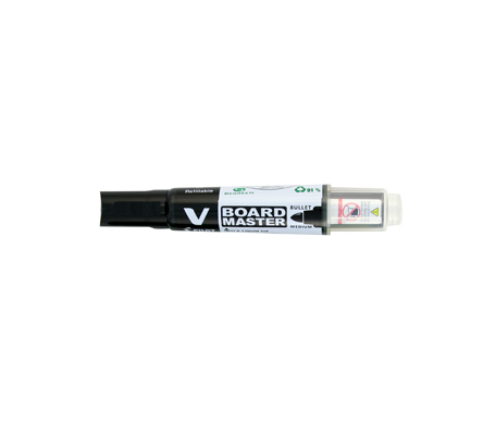 Whiteboardmarker, Pilot Begreen V-Board Master, Mejselspids, 2,2-5,2 Mm, Sort