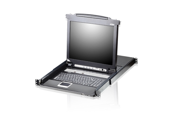 Aten Slideaway Cl5708m Kvm Konsol Med Kvm Switch Porte   Rackversion 1280 1024