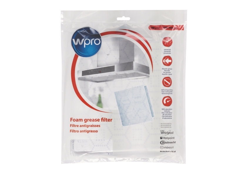 Whirlpool UGF 015, Emhætte, filter, Hvid, Whirlpool