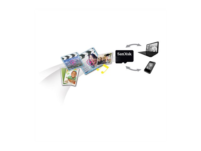 Sandisk - Flashhukommelseskort - 32 Gb - Class 4 - Microsdhc - Sort
