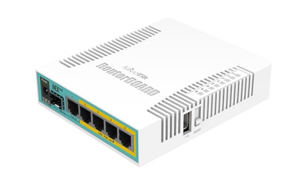 Mikrotik hEX PoE, IEEE 802.3at, 10,100,1000 Mbit/s, 800 MHz, 16 MB, 128 MB, Vit | Datortillbehör - Nätverk - Routrar & Firewalls | GameStuff
