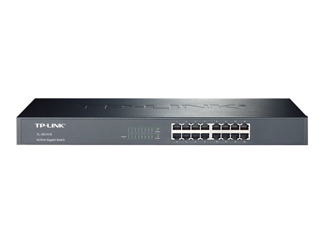 Tp-Link Tl-Sg1016, Unmanaged, Gigabit Ethernet (10/100/1000), Vollduplex, Rack-Einbau, 1U