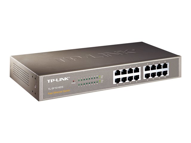 Tp-Link 16-Port-10/100Mbit/S-Switch, Unmanaged, Fast Ethernet (10/100), Rack-Einbau, 1U