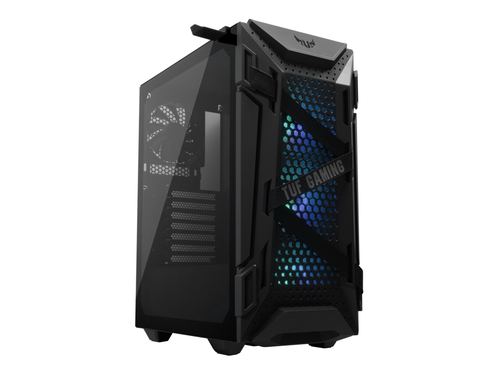 ASUS TUF Gaming GT301 - Tower - ATX - genomskinlig sidopanel (härdat glas) - svart - USB/ljud | Datorkomponenter - Datorchassin & Tilbeör | GameStuff