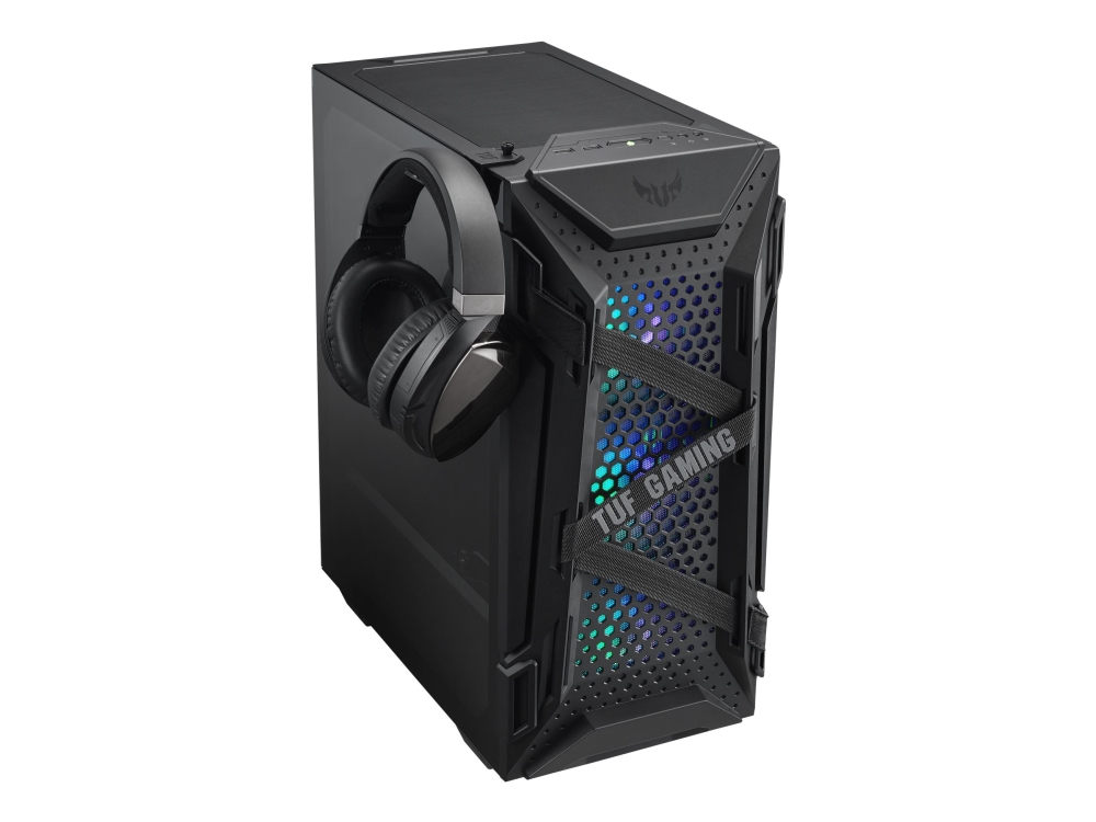 ASUS TUF Gaming GT301 - Tower - ATX - sidepanel med vindue (hærdet glas) - sort - USB/Lyd