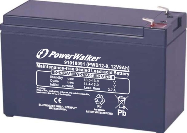 PowerWalker PWB12 Series PWB12-9 - UPS-batteri - 1 x batteri - Blysyre - 9 Ah - for PowerWalker VI 1000 RLP, VI 2000 RLP, VI 3000 RLP  Battery Pack BP I240R-20x9Ah