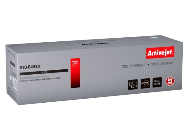 Activejet Ato-B431n Tonerkartusche (Ersatz Für Oki 44574902 Höchste 10000 Seiten Schwarz), 10000 Seiten, Schwarz, 1 Stück(E)