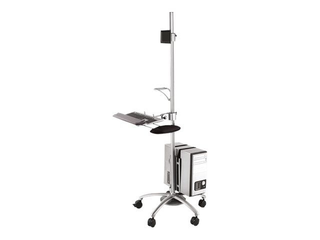 Neomounts Fpma-Mobile1800 Mobiler Arbeitsplatz 10-27", Silber, Multimedia-Wagen, Aluminium, 6 Kg, 25,4 Cm (10"), 68,6 Cm (27")