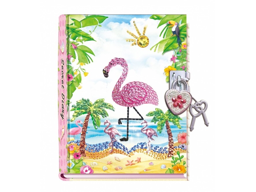 Dagbog Med Pulio Pecoware-Hængelås - Flamingo