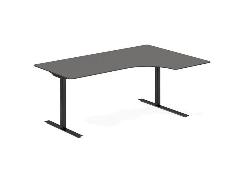 Höhenverstellbarer Schreibtisch Dna, Eg 2000X2200mm, Rechts 3-Beinig/Schwarz