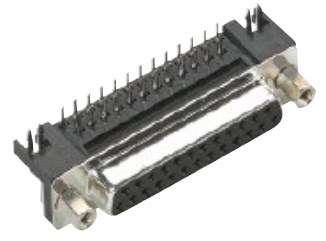 Harting 09 68 353 5612, D-Sub, Schwarz, Edelstahl, Buchse, Abgewinkelt, Stahl, Thermoplastisches Harz, Kupfer