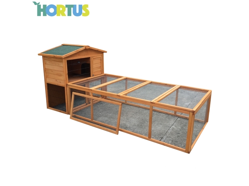 Kaninbur av trä, brunbetsad 101,5 x 54,7 x 100 cm (505-195) | Sällskapsdjur - Gnagare - Burar & Transport | GameStuff