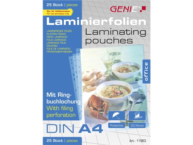 Genie 11963, Transparent, Glänzend, A4, Pack, 338 Mm, 303 Mm