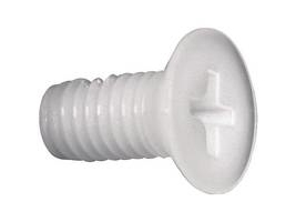 Toolcraft 839977, Skrue, Plast, M6, Rundt Hoved, Hvid, 20 Mm
