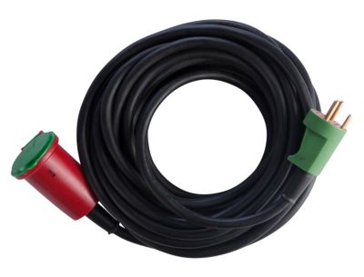 E-Line Kabelsatz Dk 3G1,5 - H07rn-F, Dk-Stecker/Verlängerungskabel W/J, Neopren, 230V/16A,15M
