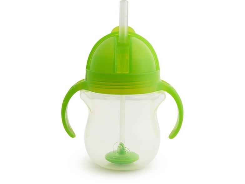 MUNCHKIN Dricksflaska med handtag och sugrör Click Lock Tip &amp Sip Straw Cup 207ml 4m+ 011888 | Amning - Babyflaskvärmare | GameStuff