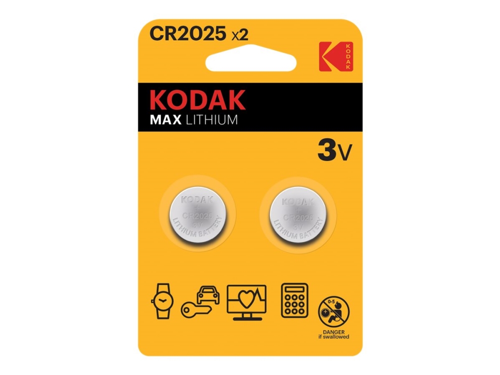 Kodak Max - 2 X Cr2025-Batterier - Li/Mno2 - 140 Mah