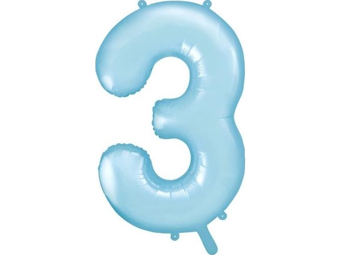 Hellblaue Zahlenballons, 86 Cm