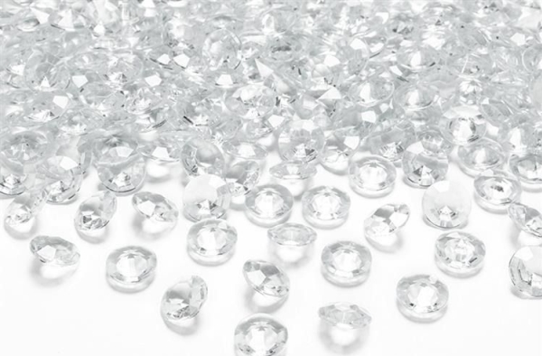Partydeco Diamond Confetti, Dekoration, Transparent, Universal, Tisch, 12 Mm, 12 Mm