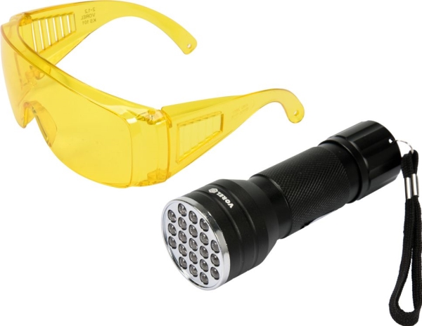 Toya Vorel Žibintuvelis UV 21 LED 3 x 1,5V + okulary (82756)