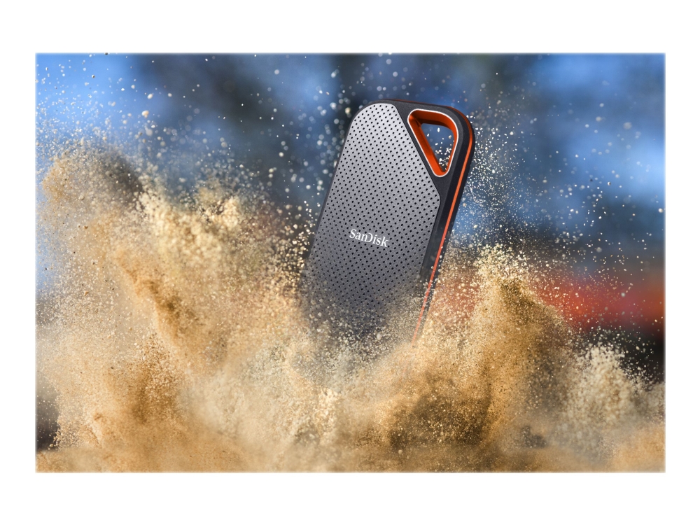 SanDisk Extreme PRO - SSD - krypteret - 2 TB - ekstern (bærbar) - USB 3.2 Gen 2x2 - 256-bit AES - for Intel Next Unit of Computing 13 Pro Kit - NUC13ANHi5