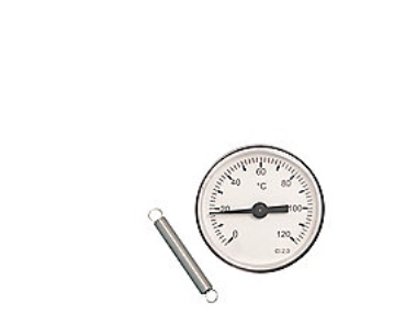 Påspændingstermometer Ø63 - Termometer Ø63 m/påspændingsfjeder, 0-120 C