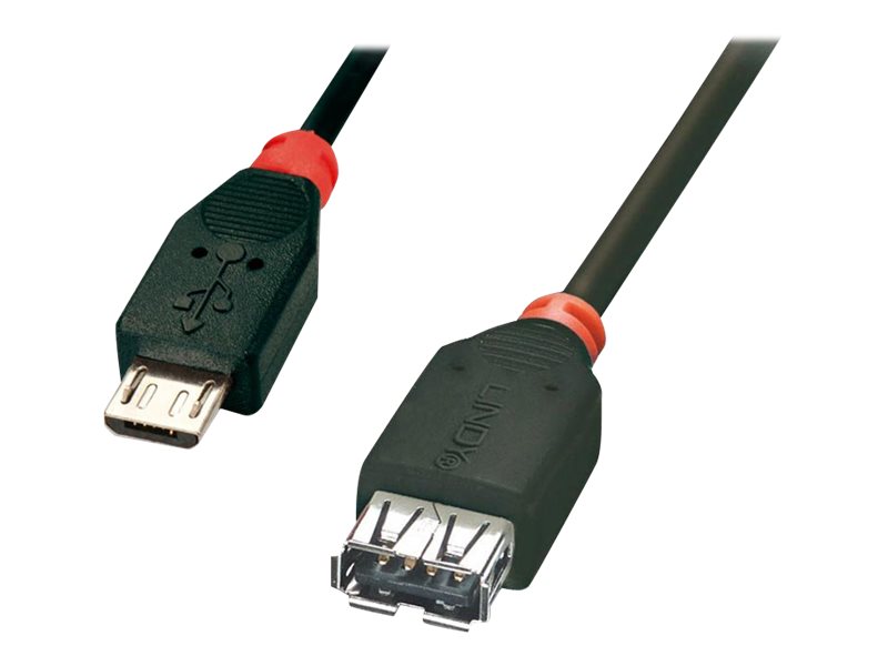 Lindy Premium - Usb-Kabel - Usb (Hun) Til Micro-Usb Type B (Han) - Usb 2.0 Otg - 1 M - Formet - Sort