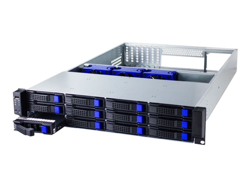Fantec Src-2612X07 - Rackmontering - 2U - Ssi Eeb - Sata/Sas - Hot-Swap - Uden Strømforsyning - Sort, Sølv - Usb