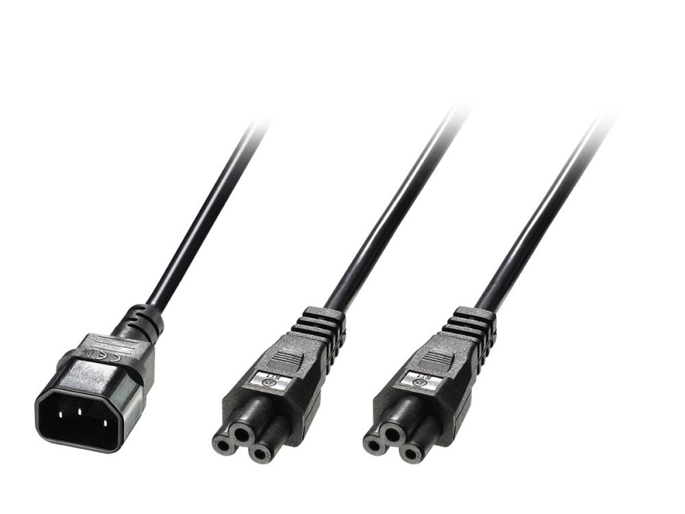 Lindy - Strømkabel - Iec 60320 C14 Til Iec 60320 C5 - 2.5 M - Formet - Sort