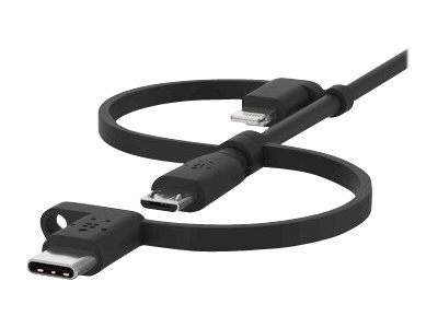 Belkin Boost Charge, 1 M, Usb A, Usb C/Micro-Usb B/Lightning, Schwarz