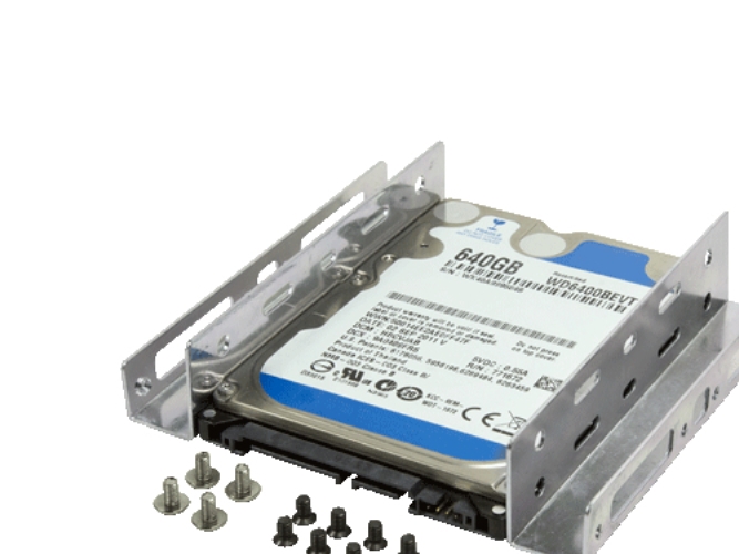 Hard disk drive mounting bracket, 2.5" to 3.5", metal