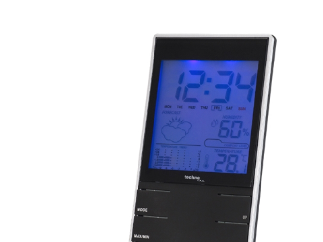 Technoline WS 9120, svart, silver, AAA, 75 x 20 x 140 mm | Trädgården - Trädgårdstillbehör - Väderstationer & termometrar | GameStuff