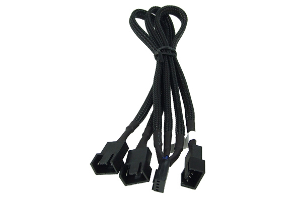 Phobya 4Pin Pwm Auf 3X 4Pin Pwm 30Cm, Molex (4-Pin), Molex (4-Pin), Männlich, Weiblich, 90°, Schwarz