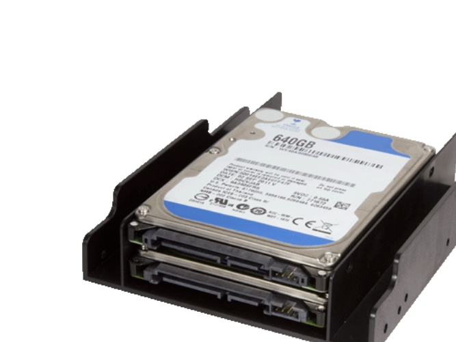 LogiLink AD0010, 2x 3,5, kantpanel, 2,5, Sort, plast, 122 mm | Datorkomponenter - Hårddisk & Lagring - Hårddisktillbehör | GameStuff