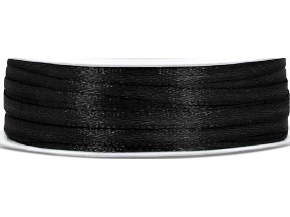 Sort Satinbånd 3Mm