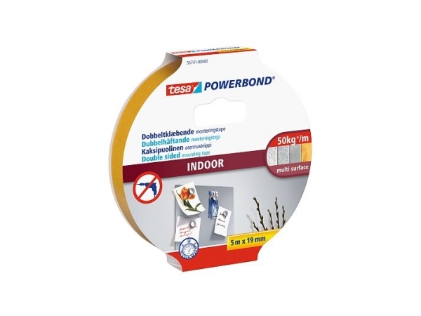 Tesa Powerbond Montagebånd Indoor 5M 19Mm