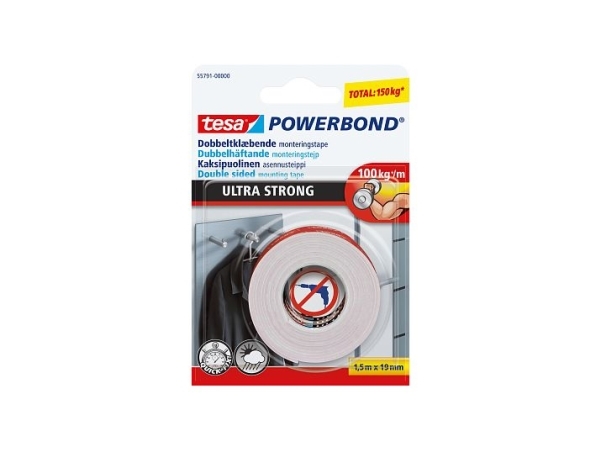 Tesa Powerbond Montageband Ultra Strong 5M 19 Mm