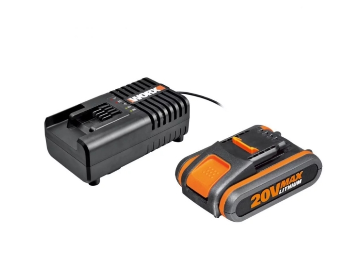 Worx Wa3601, Battery & Charger Set, Lithium-Ion (Li-Ion), 2 At, 20 V, Worx, 1 Stk