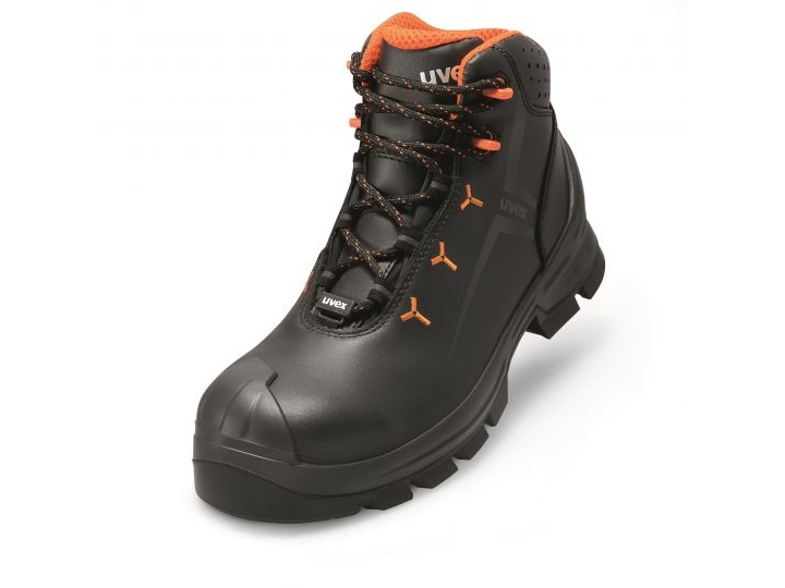Uvex 65232, Unisex, Voksen, Vernestøvler, Svart, Oransje, ESD, HI, HRO, S3, SRC, Lisselukking