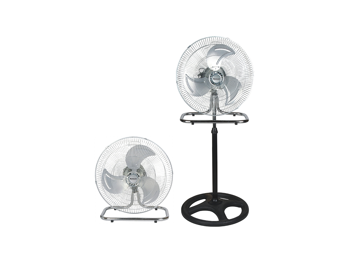 Ravanson WT-7046, Kotitaloustuuletin lavoilla, Musta, Ruostumaton teräs, Lattia, 50 cm, AC, 80 W
