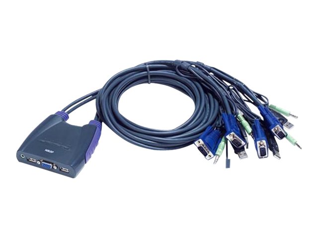Aten Petite Cs64us - Kvm / Audio / Usb Switch - 4 X Kvm / Audio / Usb - 1 Lokalbruger - Desktop