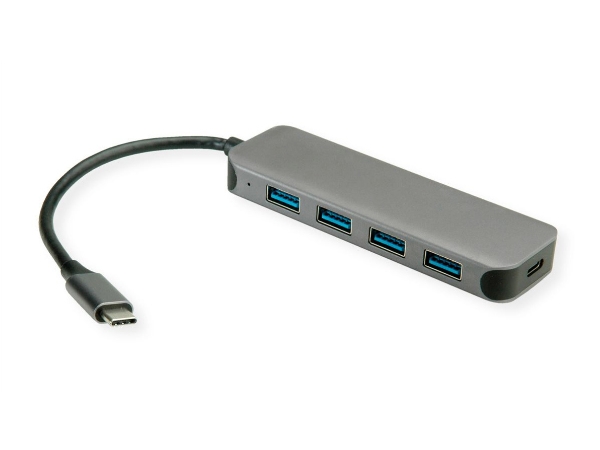 Value 14.99.5038, Usb 3.2 Gen 1 (3.1 Gen 1) Type-C, Usb 3.2 Gen 1 (3.1 Gen 1) Type-A, Usb 3.2 Gen 1 (3.1 Gen 1) Type-C, 5000 Mbit/S, Grå, Aluminium,