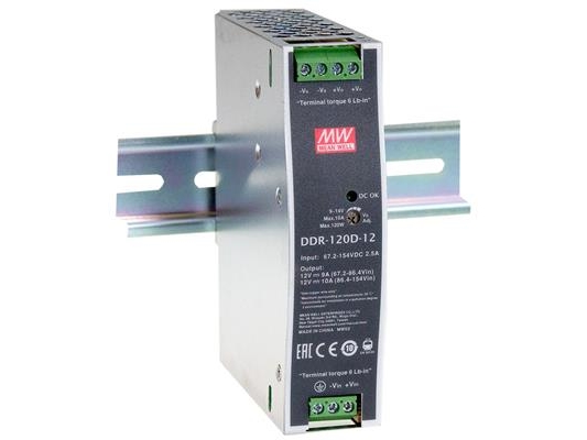 Mean Well Ddr-120B-12, 16.8 - 33.6 V, 120 W, 12 V, 10 A, Rohs, 32 Mm