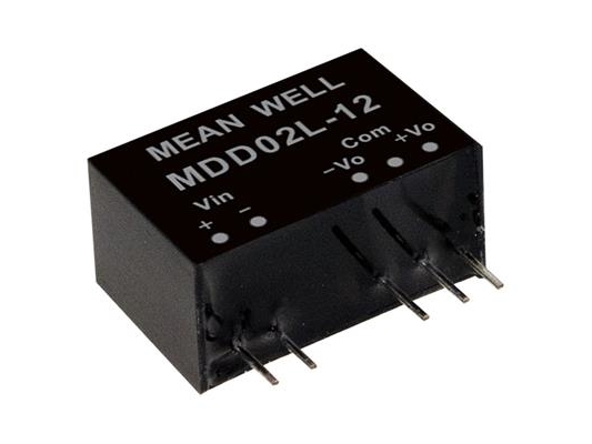 Mean Well Mdd02m-05, 10.8 - 13.2 V, 2 W, 5 V, -0,2 A, Rohs, 3000 Stk