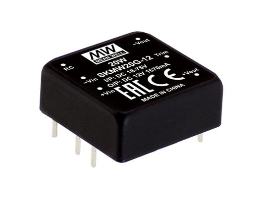 MEAN WELL SKMW20G-15, 18 - 75 V, 20 W, 15 V, RoHS, 18 g, 300 styck | Komponenter - Elektronik - DC/DC-omvandlare | GameStuff
