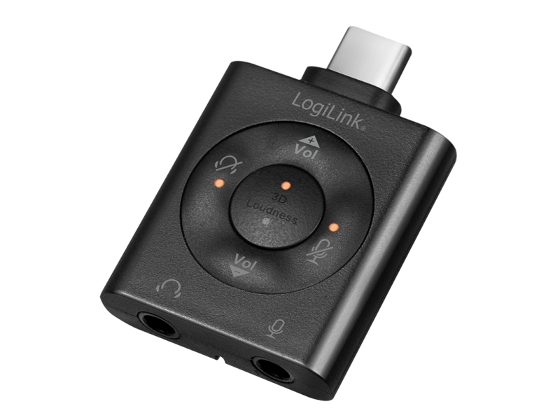 Produktfoto för LogiLink UA0365, USB Type-C, 96KHz, 27 mm, 40 mm, 8 mm