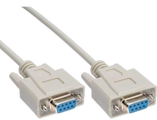 Inline Nullmodemkabel, 9Pol Buchse / Buchse, 2M, Vergossen, Beige, 2 M, Db9, Db9, Buchse, Buchse