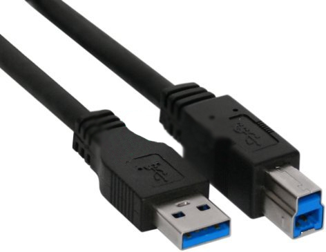 Inline Usb A - Usb B M-M 5M, 5 M, Usb A, Usb B, Usb 3.2 Gen 1 (3.1 Gen 1), Hanstik/Hanstik, Sort