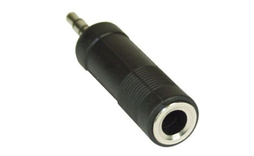 Inline Audio Adapter, 3,5Mm Klinke Stecker Stereo An 6,3Mm Klinke Buchse Stereo, 3.5Mm Jack Male, 6.3Mm F, Schwarz